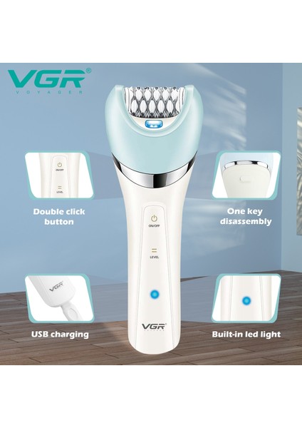 VGR-705 Kutusu Orijinal Vgr 5in1 Kadın Epilatör Elektrikli Tıraş Makinesi Bacak Vücut Epilasyon Islak ve Kuru Bayan Bikini Giyotin Yüz Saç Çıkarıcı Koltuk Altları (Yurt Dışından)
