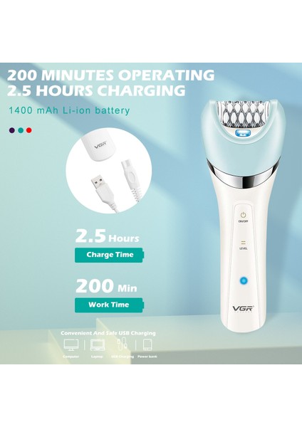 VGR-705 Kutusu Orijinal Vgr 5in1 Kadın Epilatör Elektrikli Tıraş Makinesi Bacak Vücut Epilasyon Islak ve Kuru Bayan Bikini Giyotin Yüz Saç Çıkarıcı Koltuk Altları (Yurt Dışından)