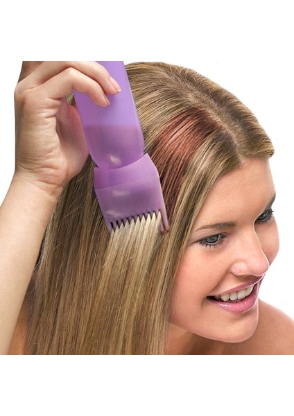 Mor 120 ml Saç Boyama Şampuan Şişesi Yumuşak Plastik Boyalar Aplikatör Şişesi Eşit Boyalı Tarak Salon Sıcak Yağ Kuaförlük Şekillendirici Aracı (Yurt Dışından) modelleri