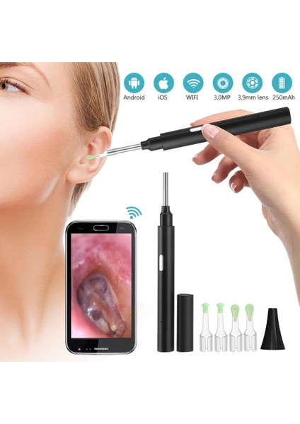Y9 3.9mm Yeşil 3.9mm Wifi Kulak Temizleyici Balmumu Temizleme Aracı Kulak Temizleme Kamera Otoskop Android Ios Için Kablosuz LED Işık Ağız Muayene (Yurt Dışından) fırsatları
