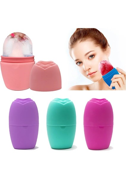 B-Pink Cilt Bakımı Kaldırma Şekillendirme Aracı Silikon Buz Küpü Tepsileri Gül Dondurma Masaj Buz Küre Topları Yüz Masajı Yüz Rulo (Yurt Dışından) modelleri