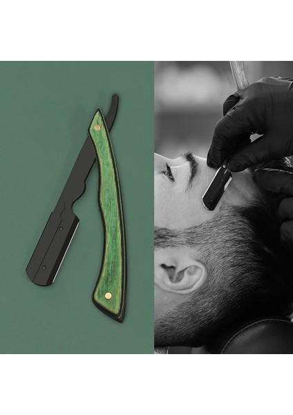 Yalnızca Siyah Tıraş Makinesi Erkek Manuel Düz Tıraş Makinesi Jilet Paslanmaz Çelik Profesyonel Berber Aletleri Güvenlikli Tıraş Makinesi Tıraş Sakal Bıçağı Katlanır Jilet Tutucu (Yurt Dışından)