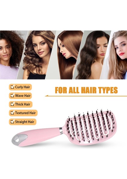 Style1-Pembe Yeni Sürüm Oymak Saç Fırçası Saç Derisi Masaj Taraklar Saç Şekillendirici Dolaşık Açıcı Tarak Kadınlar Için Dolaşık Açıcı Aracı Islak Kuru Kıvırcık Saç (Yurt Dışından)