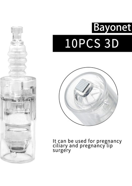 10 Adet Süngü 3D 10 Adet Vida Kartuş Mikro Iğneler Süngü Kartuş Mikro Iğne Derma Kalemi Elektrikli Dr.imp Kalem 9/12/24/36/42/nano Iğne (Yurt Dışından)