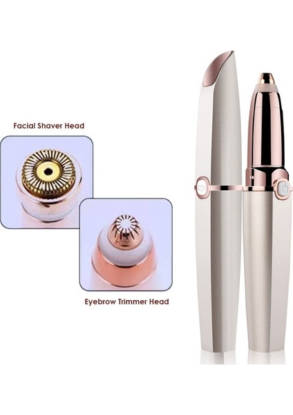 Altın 2 In 1 Kaş Düzeltici Yüz Saç Çıkarıcı Elektrikli Tıraş Makinesi Kasık Saç Bikini Tıraş Makinesi Yüz Şeftali Fuzz Dudaklar Için Ağrısız Epilatör (Yurt Dışından)