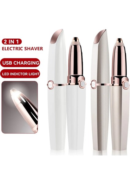 Altın 2 In 1 Kaş Düzeltici Yüz Saç Çıkarıcı Elektrikli Tıraş Makinesi Kasık Saç Bikini Tıraş Makinesi Yüz Şeftali Fuzz Dudaklar Için Ağrısız Epilatör (Yurt Dışından) modelleri