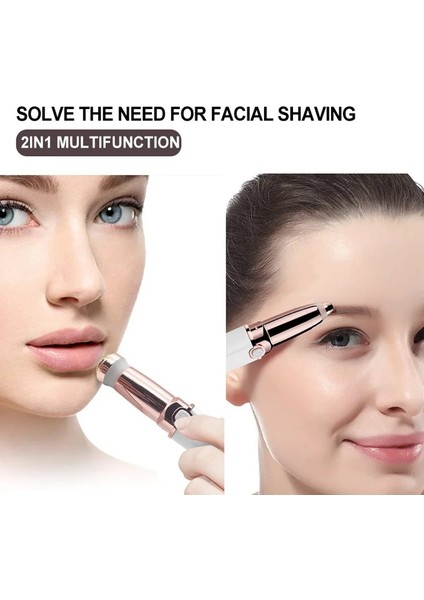 Altın 2 In 1 Kaş Düzeltici Yüz Saç Çıkarıcı Elektrikli Tıraş Makinesi Kasık Saç Bikini Tıraş Makinesi Yüz Şeftali Fuzz Dudaklar Için Ağrısız Epilatör (Yurt Dışından) fırsatları