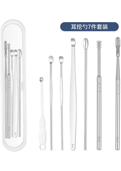 Es2-H-7pcs 6/7pcs Paslanmaz Çelik Set Kulak Kiri Toplayıcı Kulak Temizleyici Balmumu Temizleme Kulak Delme Kiti Kulak Seçici Sağlık Kulakları Kulak Bakımı (Yurt Dışından)
