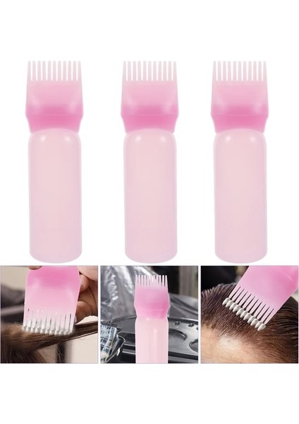 Pembe 3 Adet Tarak Aplikatör Şişesi Saç Yağlama Ölen Aplikatör Şişesi Kök Tarak Şişesi (Yurt Dışından)