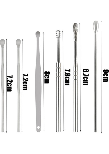 Siyah 6 Adet Kulak Tıkacı Çubukları Kulak Temizleyici Balmumu Temizleme Aracı Kulak Kirini Çıkarıcı Curette Kulak Temizleme Çubuğu Temizleme Kulak Temizleyici Kaşık Sağlık Kulak Tıkacı (Yurt Dışından)