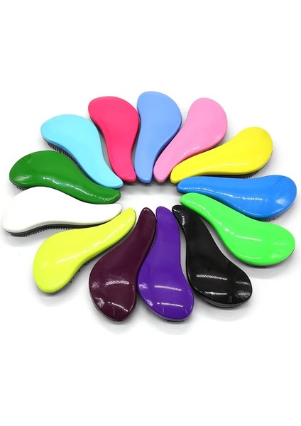 Mor Büyük 1 Adet Anti-Statik Masaj Tarak Sihirli Detangle Saç Fırçası Kolu Arapsaçı Duş Masaj Saç Fırçası Salon Tarak Saç Şekillendirici Araçları (Yurt Dışından)