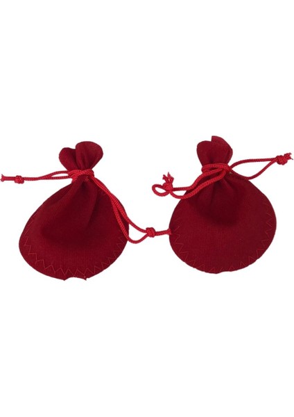 Özer Kadife Kese Takı ve Altın Hediye Ambalajı 100 Adet Kırmızı 6x8 cm İpli Büzgülü fiyatları