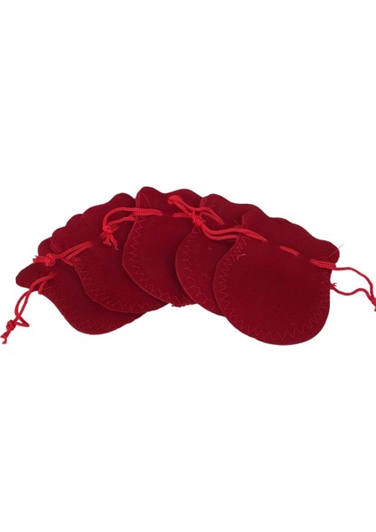 Özer Kadife Kese Takı ve Altın Hediye Ambalajı 100 Adet Kırmızı 6x8 cm İpli Büzgülü modelleri
