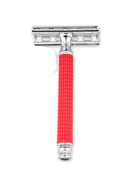 Kırmızı Alshabab 1 Parça Çinko Alaşımlı Emniyetli Jilet Erkekler Için Abs Saplı 8x4 cm Çift Kenar T-Şekilli Manuel Jilet Baber Tıraş Makinesi Aracı (Yurt Dışından)