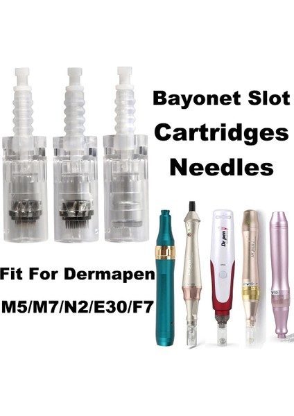 20 Adet 1 Pin Dermapen N2 M5 M7 E30 F7 Iğneler Kartuş Derma Süngü Yuvası Kartuşları Ultima Drpen Microneedles 1/3/5/7/9/12/36/42 Pins Nano (Yurt Dışından)
