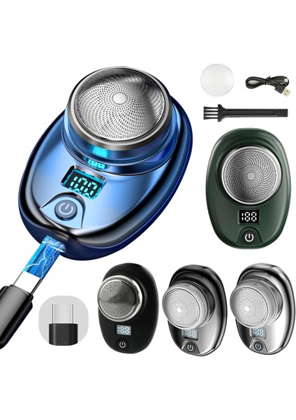 Yeşil Adam Elektrikli Tıraş Makinesi Mini Heard Giyotin Taşınabilir Sakal Tıraş Pistonlu Kesici Kafa Şarj Edilebilir Bıçaklar Erkekler Jileti (Yurt Dışından)