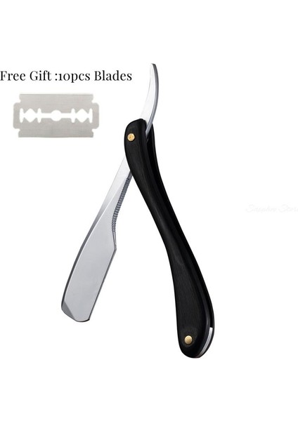 Veya Abs Saplı Jilet Erkek Tıraş Berber Aletleri Düz Manuel Jilet Kuaförlük Bıçağı Kaş Tıraş Paslanmaz Çelik Düz Jilet Ücretsiz 10 Bıçak (Yurt Dışından) indirimleri