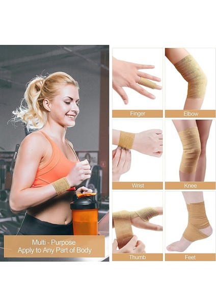 No.19 2.5cmx4.5m Spor Bandaj Elastik Elastoplast Kendinden Yapışkanlı Bant Bilek Korumak Avuç Içi Parmak Kol Omuz Diz Ayak Bileği Evcil Hayvanlar Bacak Dövme Güvenliği (Yurt Dışından) modelleri