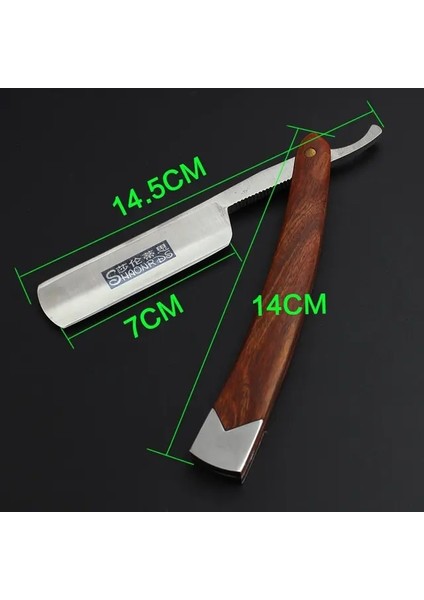 1 Adet Japonya 440C Vintage Jilet Seti Fırça Erkek Keskin Jilet Berber Dükkanı Kafa Tıraş Bıçağı Karbon Çelik Düz Jilet Ahşap Saplı (Yurt Dışından)