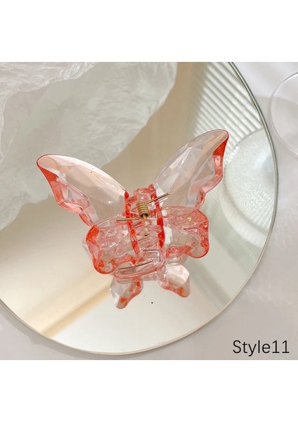 STYLE11 1 Adet Ilkbahar Yaz Şeffaf Degrade Renk Saç Pençe Tatlı Peri Kadınlar Için Büyük Yengeç Saç Klipleri Moda Kızlar Saç Aksesuarları (Yurt Dışından)