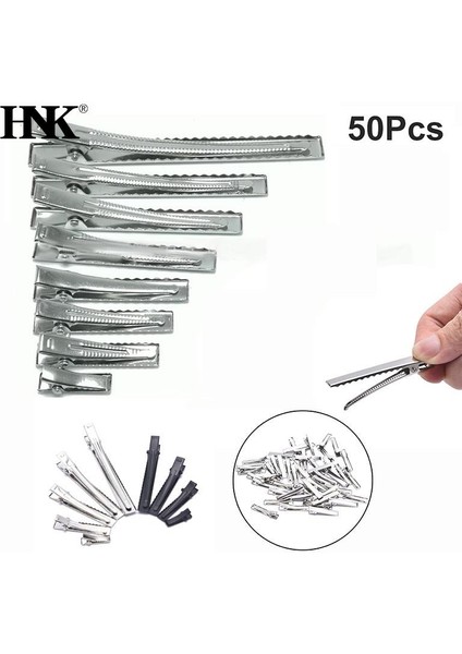 20 Adet 6cm 20/50 Adet Gümüş Düz Metal Tek Uçlu Timsah Saç Klipleri Tokası Yaylar Için Dıy Aksesuarları Tokalar 20MM/40MM/55MM/60MM (Yurt Dışından)