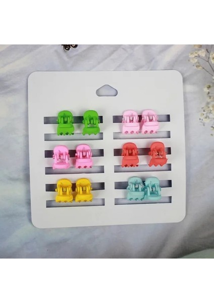 12 Adet Renkli 12/lot Kızlar Sevimli Küçük Mat Doku Saç Pençeleri Çocuk Güzel Saç Klipler Tokalar Kafa Bantları Çocuklar Moda Saç Aksesuarları (Yurt Dışından)