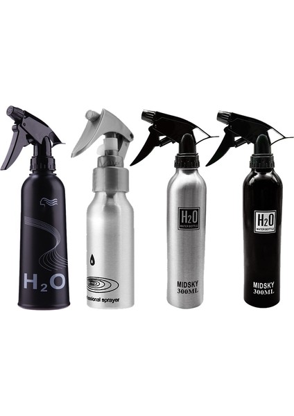 Gümüş 300 ml Alüminyum Sprey Atomizer Boş Şişe Su Kuaför Mat Siyah Kuaförlük Kuaförlük Araçları Aplikatör Şişeleri (Yurt Dışından)