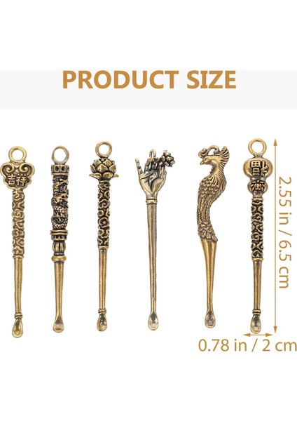 Altın-1 Kaşık Mini Kulak Kepçe Şişeleri Vintage Kaşık Minik Kolye Kolye Temizleyici Kolye Brassmicro Minyatür Balmumu Küreği Tozu Kepçe (Yurt Dışından) modelleri