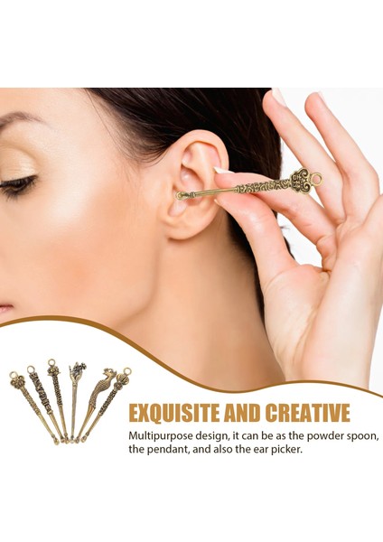 Altın-1 Kaşık Mini Kulak Kepçe Şişeleri Vintage Kaşık Minik Kolye Kolye Temizleyici Kolye Brassmicro Minyatür Balmumu Küreği Tozu Kepçe (Yurt Dışından) fırsatları