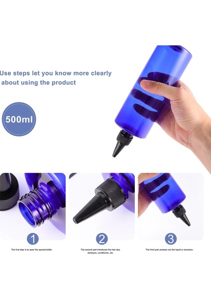 Çeşitli Renk 4 Adet Saç Rengi Şişesi 16 Oz Boya Kapları Kapaklı Plastik Fışkırtma Şişeleri Aplikatör Baharat Dispenseri Doldurulabilir Yağ (Yurt Dışından) indirimleri