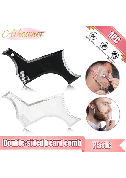Beyaz 1 Pc Erkekler Sakal Tarağı Siyah Şeffaf Kuaförlük Sakal Şekillendirici Şablon Güzellik Aracı Saç Sakal Trim Şablonları Cetvel Taraklar (Yurt Dışından)