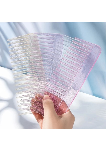 Beyaz Yeni Renk Glitter Tarak Plastik Şeffaf Ince Diş Payet Kuaförlük Tarak Saç Şekillendirme Aracı (Yurt Dışından) modelleri