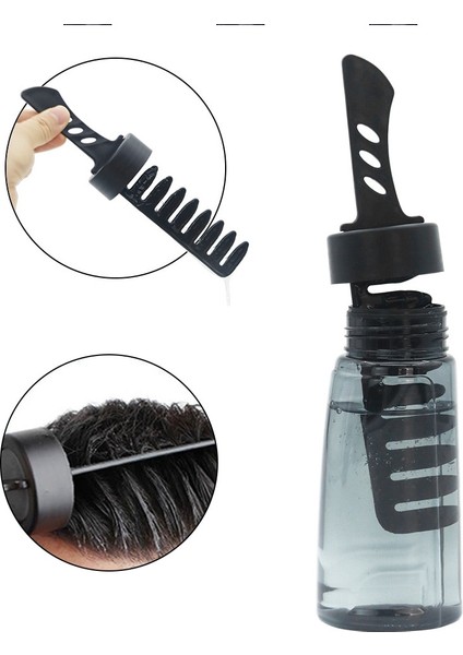 Siyah 3 Adet Jel Saç Tarak Şekillendirici Aracı Boş Balmumu Şişesi Modelleme Konteyner Plastik Erkek Adam (Yurt Dışından)