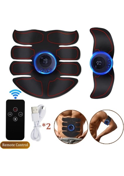 B ve C-Rc Elektrikli Kas Stimülatörü Ems Karın Fitness Çıkartmalar Şarj Edilebilir Vücut Ince Masaj Kablosuz LCD Ekran Kalça Eğitmen (Yurt Dışından)
