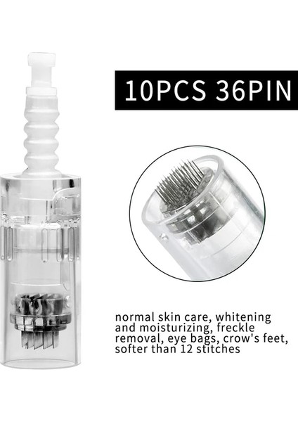 10 Adet Süngü 36PIN Dr.imp Kalem Microneedling Iğne Kartuşu Ultima A6 NANO/9/12/36/42PIN Mikro Iğne Yedek Derma Dövme Süngü Vida (Yurt Dışından)