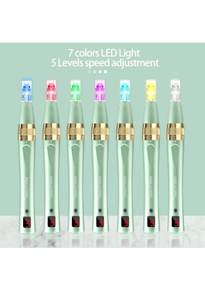 10 Adet 5dnano Elektrikli Kablosuz Dermapen 7 Renk LED Ekran Derma Kalemi Ultrima Dermapen Mikro Iğne Kalemi Microblading Terapi Yaraları Mts Pms (Yurt Dışından)
