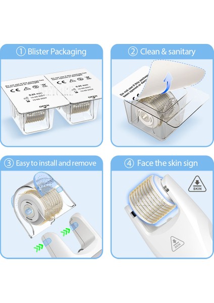 1 Adet Kafa 2.0 Ems Mikro Akımlı Derma Rulo Titanyum Mikro Iğne G5 Bio Rulo Mavi Kırmızı Işık LED Titreşim 2 Adet Rulo Kafası Anti Küçültme Gözenekleri (Yurt Dışından)