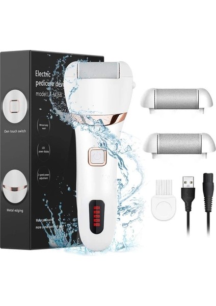 2 LED Elektrikli Ayak Dosya Zımpara Ayak Sert Cilt Sökücü Peeling Makinesi Şarj Edilebilir Otomatik Pedikür Aracı Topuklu Ölü Cilt Için (Yurt Dışından)