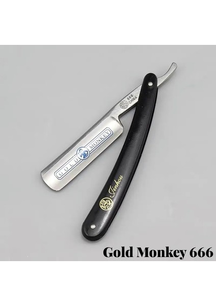 Gold Monkey 666 1pc 2023 Pro Gold Dollar 208 Tıraş Bıçağı Gold Monkey 666 Düz Kenarlı Berber Jileti Katlanır Saç Tıraş Erkekler Tıraş Berber Aracı (Yurt Dışından)