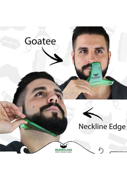 Mavi Erkekler Sakal Şekillendirme Şekillendirici Şablon Sakal Saç Tarak Erkekler Tıraş Araçları Saç Sakal Trim Şablon Tarzı Fırça Sakal Tarağı (Yurt Dışından)
