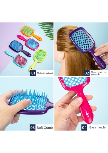 Mor Saç Tarağı Dolaşık Açıcı Karışık Saç Tarak Oymak Masaj Taraklar Anti-Statik Saç Tarak Salon Kuaförlük Şekillendirici Araçları (Yurt Dışından) indirimleri