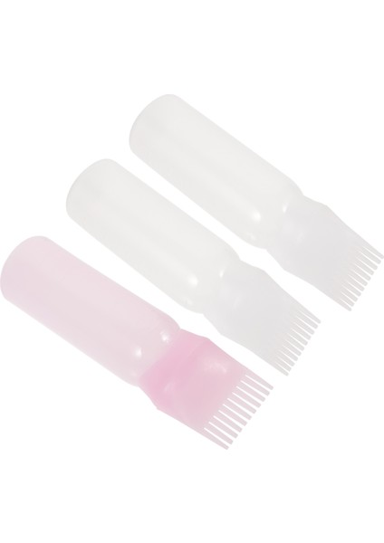 Beyaz Pembe 3 Adet Saç Şampuanı Şişesi Berber Aracı Aksesuarları Vurgu Tarak Konteyner Plastik Renkli (Yurt Dışından) modelleri