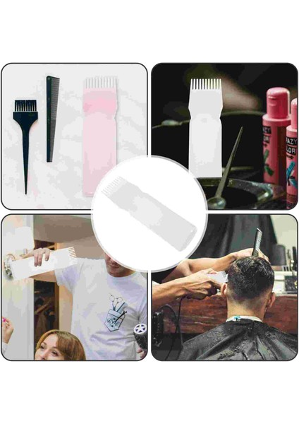 Beyaz Pembe 3 Adet Saç Şampuanı Şişesi Berber Aracı Aksesuarları Vurgu Tarak Konteyner Plastik Renkli (Yurt Dışından) fırsatları