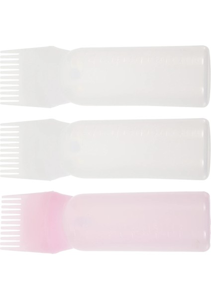 Beyaz Pembe 3 Adet Saç Şampuanı Şişesi Berber Aracı Aksesuarları Vurgu Tarak Konteyner Plastik Renkli (Yurt Dışından) indirimleri