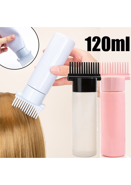 Pembe 120 ml Doldurulabilir Şişe Saç Boyası Şampuanı Taşınabilir Aplikatör Tarak Dağıtım Salon Yağı Saç Boyama Kuaför Şekillendirici Aracı (Yurt Dışından)