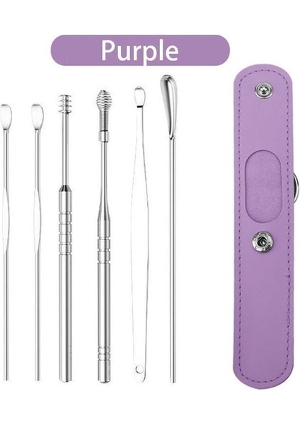 Mor 6 Adet Kulak Temizleme Kiti Kulak Temizleme Çubuğu Temizleme Aracı Kulak Temizleme Kişisel Kulak Balmumu Temizleyici Sökücü Güzellik Sağlık Aracı (Yurt Dışından)