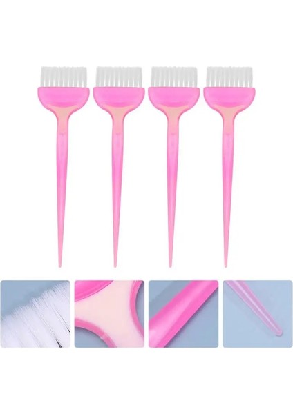 Pembe 4 Adet Saç Boyası Fırçaları Saç Boyama Fırçaları Berber Salonu Saç Renklendirme Fırçaları Saç Boyama Fırçası Yüz Maskesi Fırça Seti (Yurt Dışından)