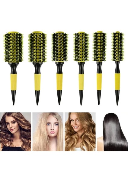 No.18 1/6 Adet Profesyonel Yuvarlak Saç Tarağı Naylon Kıl Alüminyum Tüp Iyon Saç Fırçası Ev Berber Şekillendirici Araçları Haddeleme Tarak (Yurt Dışından) modelleri