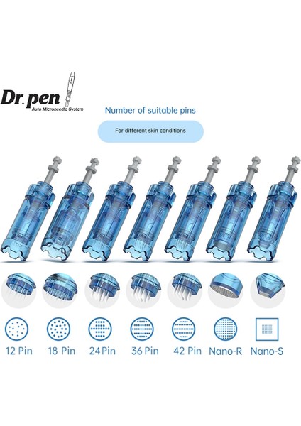 24 Pin (1 Adet) Dr.pen Dermapen Ekai Orijinal Üretici A8S/A9/M8S Derma Kalemi Mts Iğne Kartuşları 11 16 24 36 42 Pin Nano (Yurt Dışından)