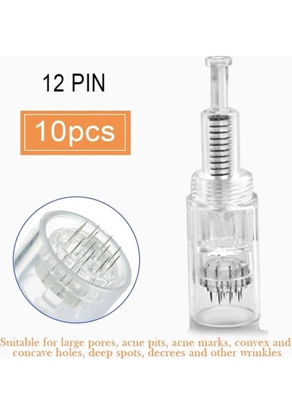 12 Pin 10 Adet Elektrikli Dermapen Ultima Dr.imp Kalem Kablosuz Mikro Iğneleme Kalemi Iğne Kartuş Ucu Pul Pul Gözenekleri Küçültmek Cilt Bakım Cihazı (Yurt Dışından)